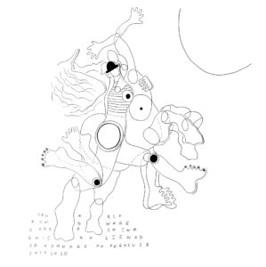 Den Absprung wagen oder Hommage an Pegasus, Tinte auf Papier,50x50cm